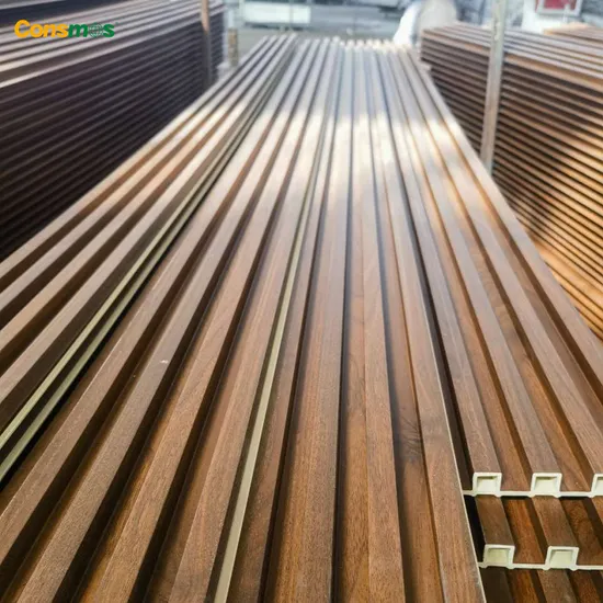 Pannello decorativo in legno acustico in PVC per pareti interne in materiale da costruzione WPC cavo/solido